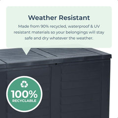 Waterproof 170L Outdoor Parcel Box – Grey Plastic Garden Storage Container for Packages, Deliveries & Cushion Storage