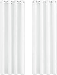 PONY DANCE Grey Blackout Thermal Insulated Curtains for Bedroom, 46 X 54 Inch Short Eyelet Curtains & Drapes, Soft Black Out 2 Panels for Window Living Room/Kitchen