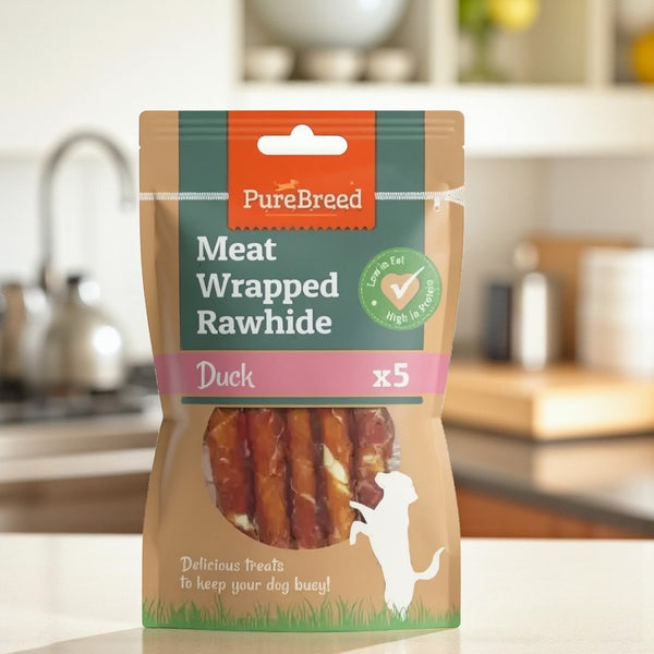 Duck Wrapped Rawhide Twists Dog Treats – High Protein, Low Fat Chew Sticks for Training, Rewards & Dental Health