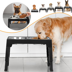 1 Set of Lifting Dog Bowl Pet Feeding Station Stainless Steel Double Bowl Pet Feeding Rack with Foldable Legs, Single Bowl Capacity of 1.1L, Five-Gear Height Adjustable, And The Highest Lifting Height Can Be Adjusted to 31Cm30.99 cm, Which Is Suitable for