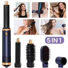 5-in-1 Hair Dryer Brush & Hot Air Brush for Fine Hair – Ionic Ceramic Curling & Straightening Styler with 3 Heat Settings, Auto Shut-Off, Salon-Quality Volumizing & Anti-Frizz – Perfect for Busy Mornings, Travel & Home Use. Great Gift for Women, Mum, Wife