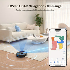 Lubluelu 2025 Latest SL60 Ultra 4500Pa Robot Vacuum And Mop Combination, Automated Vacuum, Self-Recharging, Anti-Siphon, 55Db Quiet Operation, Ultra-Slim Design, 5 Mapping Options, 24 Restricted Areas for Pet Hair on Carpets And Hard Floors