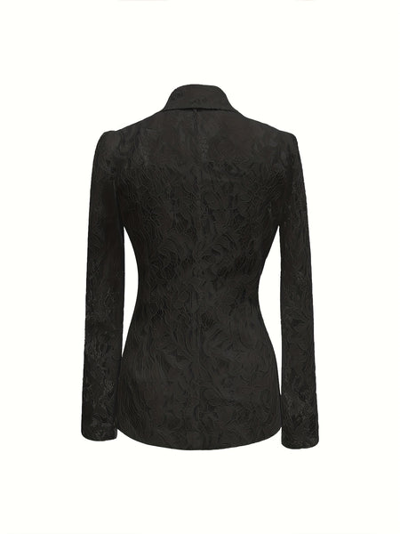 Elegant Semi-Sheer Spring And Summer Blazer with Lining for Women