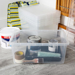 Wham 45L Crystal Clear Plastic Box and Lid- 5 Pack