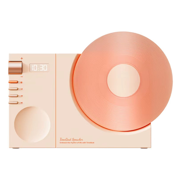 Time Vinyl Record Player Retro Bluetooth Stereo Speakers Small Wireless Clock High Quality Home CD Player