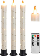 Da by 3 Flameless Window Candles with Remote Control & Timer, Battery Powered Surround Fairy Lamp, 9.6