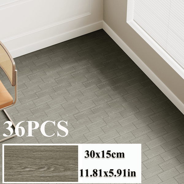 36-Pack High-Quality Self Adhesive Floor Tiles, 15x30cm Peel and Stick SPC Vinyl Planks for Kitchen, Bathroom, Bedroom & Living Room, Realistic Stone/ Wood Look Efffect Waterproof PVC Flooring, Easy DIY Installation