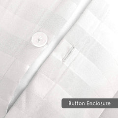 Premium Hotel Quality Satin Stripe Duvet Cover Set Double with Pillowcases | Reversible Soft Quilt Bedding | Easy Care Breathable Luxury Quilt Cover
