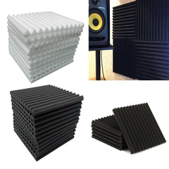 12pcs High-Density Studio Soundproofing Panels Speaker Isolation Pads Foam Mats Recording Soundproofing Materials. Suitable for Home Theater/Studio/Office, Black/White, Dimensions 30 X 30 X 2.5cm