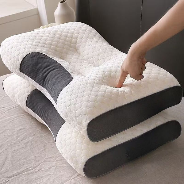 1/2pcs Soft Low Pillows, Soft Slim Pillow, Medium Thickness Pillow, Modern Zipper Design, Hotel-Quality Polyester Filling, White & Gray, Perfect for Home Bedroom Decor, Christmas & New Year Gift