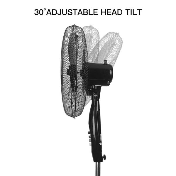 Max. 51.2inch Oscillating Pedestal Floor Fan Standing Air Cooling 3 Speed Cool Setting Electric Silent for Home, Office & Bedroom Living Room