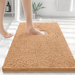 1pc Soft Chenille Bath Mat – Durable Chenille Rug with Non-Slip Backing, Stylish Bathroom Rug, Machine Washable Bath Mat, Non-Slip Area Rug for Shower Room & Home Use