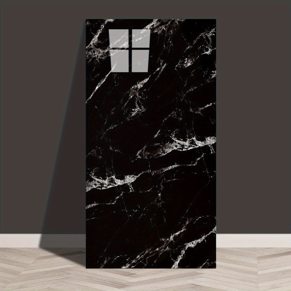 10pcs/ 12pcs Marble Pattern Self-Adhesive Wallpaper - White/ Grey/ Black (Length: 59.99 cm), Self-Adhesive PVC Wallpaper for Indoor and Kitchen Decor, Durable and Easy to Adhere, Lightweight Marble Pattern, Fashionable Accents | Self-Adhesive Wall S