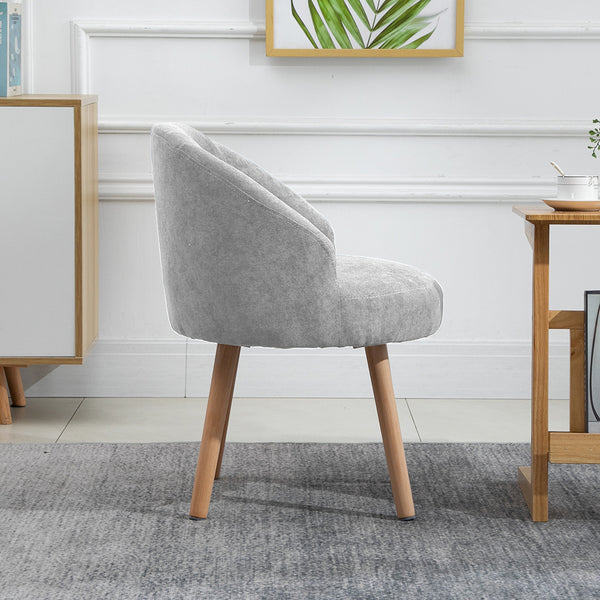 Set of 2 Small Accent Tub Chairs Occasional Lounge Sofa for Living Room Bedroom, Upholstered Fabric with Solid Wood Legs
