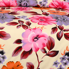 4pcs Printed Duvet Cover Set, Soft Comfortable Multi-design Printed Bedding Set, For Bedroom, Guest Room (1 Fitted sheet + 2 Pillowcases + Without Core) Trendy Design, Soft Fabric, Brushed Material, Lightweight
