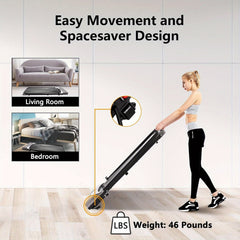Sports Treadmill 2.5HP Treadmill for Home, Bracket Design, Shock Absorption Indoor Walking Pad, Under Desk Treadmill, Suitable for Home Fitness 260 LBS Maximum Weight