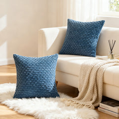 Set of 2 Luxury Corduroy Throw Pillow with Pillow Inserts, 18