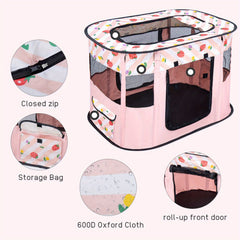 Youyijia Foldable Pet Playpen, Portable Dog Cat Playpen, Soft Portable Dog Crate, Outdoor/Indoor Exercise Kennel, Dog Cage for Pets (Yellow S: 70X55X45Cm)