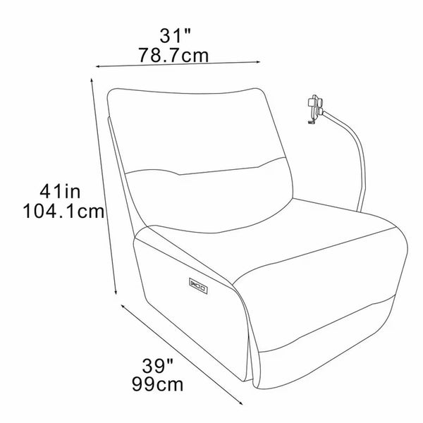 Meteor Beige Fabric Power Reclining Swivel Chair