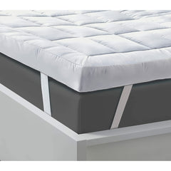 1pc Hotel Quality Mattress Topper - 4-Inch/10cm Thick Plush Bed Pad with Quilted Cover, Compatible for Single/Double/King Beds, Machine Washable White Mattress (Elastic Straps for Secure Fit)