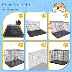 Dog Cage Puppy Training Crate Small Medium Large XL XXL Metal Cages Pet Carrier 20inch 24 inch 30 inch 36 inch 42 inch 48 inch