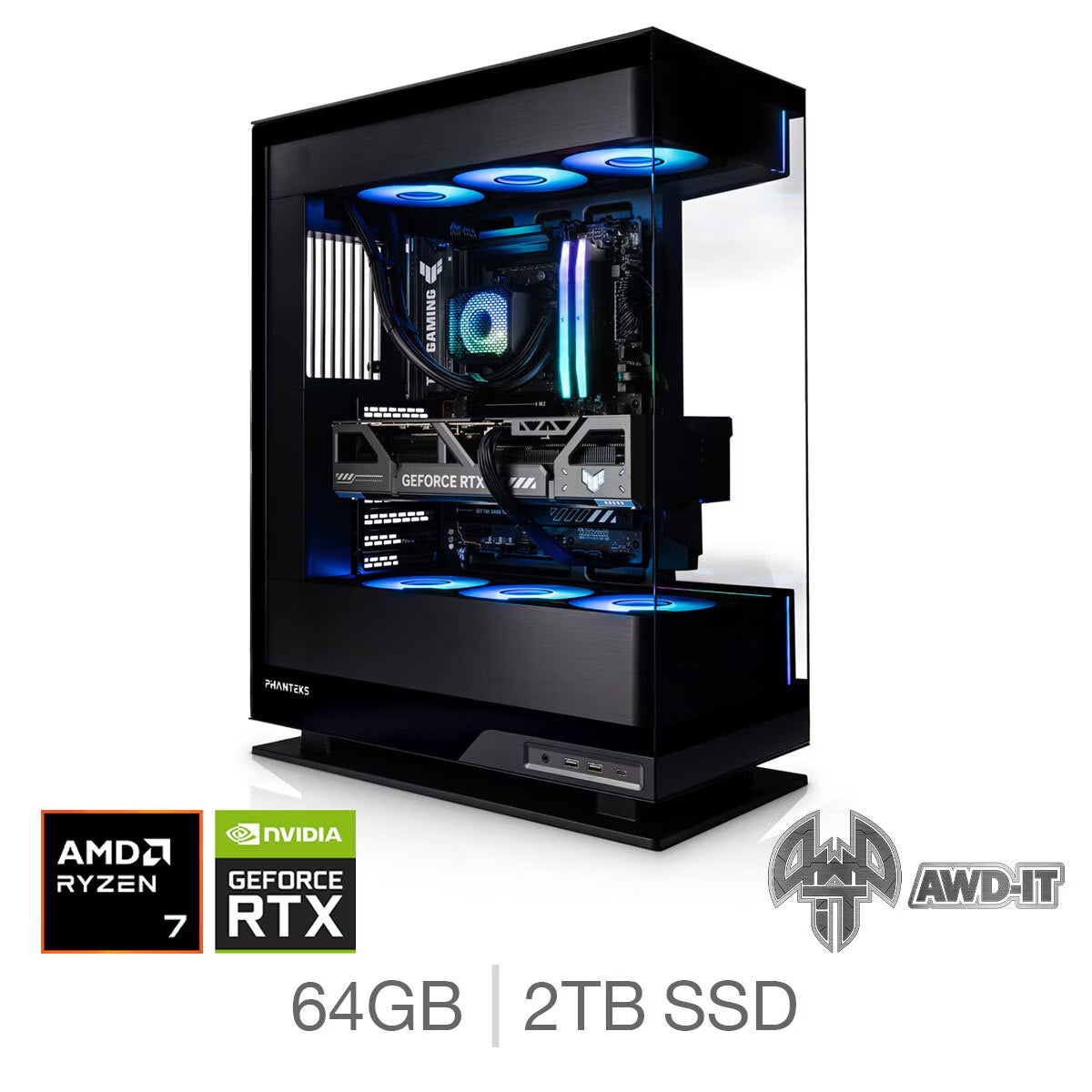 AWD-IT Evolution 9, AMD Ryzen 7, 64GB RAM, 2TB SSD, NVIDIA Geforce RTX ...