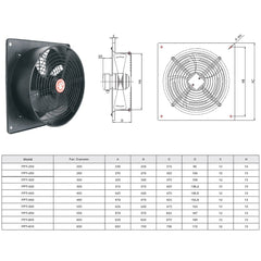 1pc Powerful 250mm / L32xW32CM Kitchen Fan 960m³/h - Stainless Steel, Ultra-Quiet, Backdraft Damper - Perfect for Home, Bathroom & Garage