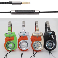 Retro Headphone with Microphone Stereo Classic Open Hifi On-Ear HD Earphones Foldable Portable Lightweight Headset