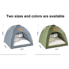 Cat Tent Cave Open Top Pet Kitten Tent Foldable Teepee with Removable Bed Mat for Small Dogs Cozy Monitoring Bed Portable Breathable House Bed Indoor Outdoor Travel