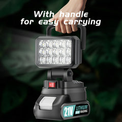 21V Portable LED Work Light, Outdoor Flashlight, Spotlight, Work Light, On-site Lighting, Workplace Lighting, with One Battery, Outdoor Construction Site Lighting, Christmas Gift,