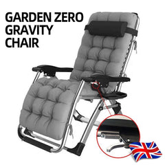 NEW Zero Gravity Chair Reclining Sun Lounger Outdoor Garden Folding Adjustable
