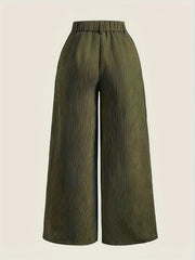 New 2pcs Set Women'S Comfortable, Stylish, Elegant High-Waisted Cargo Wide-Leg Pants