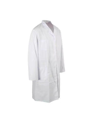 ATEK White Lab Coat Premium Cotton Blend, Medium Size, Ideal for Food Industry, Labs, Medical Professionals - Breathable, Durable, Easy Maintenance