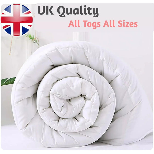 ELAFY Hotel Quality Duvet Quilt Size Single Double Super King All Tog 4.5 10.5 13.5 15 All Seasons Duvet