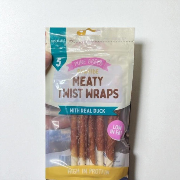 Real Duck Wrapped Rawhide Twists Dog Treats – High Protein, Low Fat Chews for Training, Dental Care & Healthy Rewards