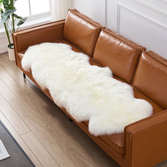 Soft Faux Australian Wool Decorative Pad (60x180cm) – Multifunctional Soft Plush Sofa Cushion, Bay Window Mat & Irregular Rug for Warm Indoor Spaces