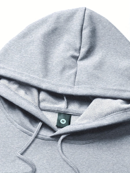 5pcs Men's Long Sleeve Sweatshirt Hoodie, Autumn/Winter Solid Color Plain Hooded Pullover with Drawstring Design and Kangaroo Pocket, Men's Casual Sportswear Top
