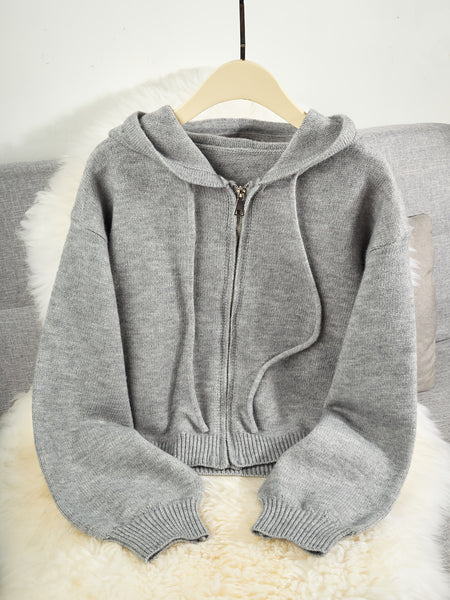 Cardigan Hooded Sweater for Women, Unique Niche Style Top, Gavin