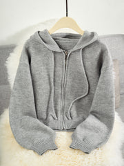 Cardigan Hooded Sweater for Women, Unique Niche Style Top, Gavin