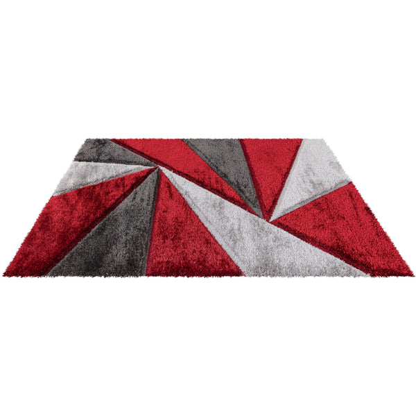 Luxury Soft Shaggy Area Rug – Modern Non-Shedding Geometric Triangles Design, High-Pile Plush Living Room Carpets, Large Thick Rug for Bedroom, Kitchen, Lounge & Home Décor – Contemporary Floor Rug & Mats