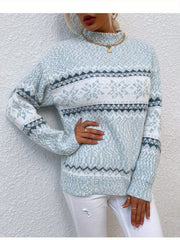 Women Sweater, New Arrival Autumn/ Winter, Style, Turtleneck, Snowflake Pattern, Chenille Pullover Casual Jacquard Sweater, Autumn and Winter Wear, Suitable for Back to, Work, Halloween, Christmas and Other Festivals, Comfortabl