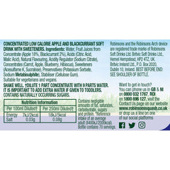 Robinsons Real Fruit Double Strength Apple & Blackcurrant Squash, 2 X 1.75L