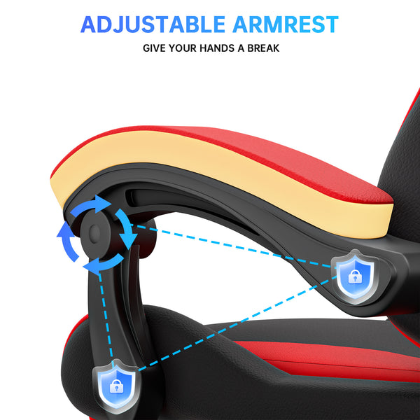 GartistGo Gaming Chair With footrest,Computer Chairs with Lumbar Cushion + Headrest, Height-Adjustable Office Chair for Adults, Girls, Boys