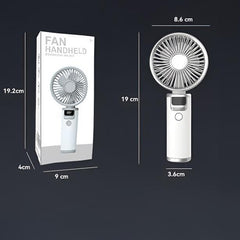 Rechargeable Handheld High-Speed Wind Turbine Fan, Outdoor Portable Small Fan, with Power and Gear Display, Long Press the Switch to Immediately Turn It Off.