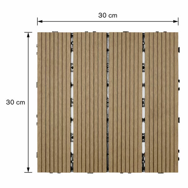 Golden Select Light Brown WPC Deck Tiles - 0.72M² per Pack