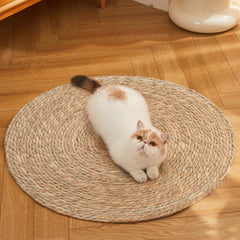 Cat Scratch Board Large Grinding Claw Cat Toy Wear Resistant, Scratch Resistant, Non Shedding Scratch Basin Integrated Cat Nest Vine Weaving Cat Sleeping Mat Cattail Weave in Two Sizes
