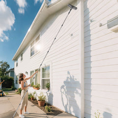 1pc 10-Section Extra-long 4.3m Telescopic 2-in-1 Window Glass Cleaner Wipe and Scraper Double-sided Use, Suitable for High-rise Windows Walls Cars Indoor Outdoor Cleaning Professional Rod Kit