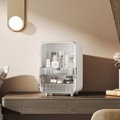Multi-Function Make Up Case with Transparent Drawers, Plastic Jewelry Box, White Drawer-style Storage Box for Office, Bathroom, Dressing Table, Bedroom, Living Room, Desk, 25.5*20*36cm