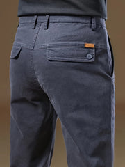 Men's Bedford Classic Fit Stretch Khaki Dress Pants, Casual Trousers, Suitable for Business Occasions, Daily Wear, and Outings in Spring and Autumn