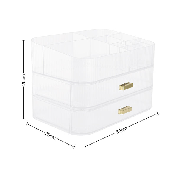 Makeup Organiser Storage Drawers, Stackable Skincare Cosmetic Organizer Acrylic Large, Tidy for Lipstick, Nail Care, Perfume, Jewelery, Brush, Vanity, Dresser, Bedroom, Bathroom